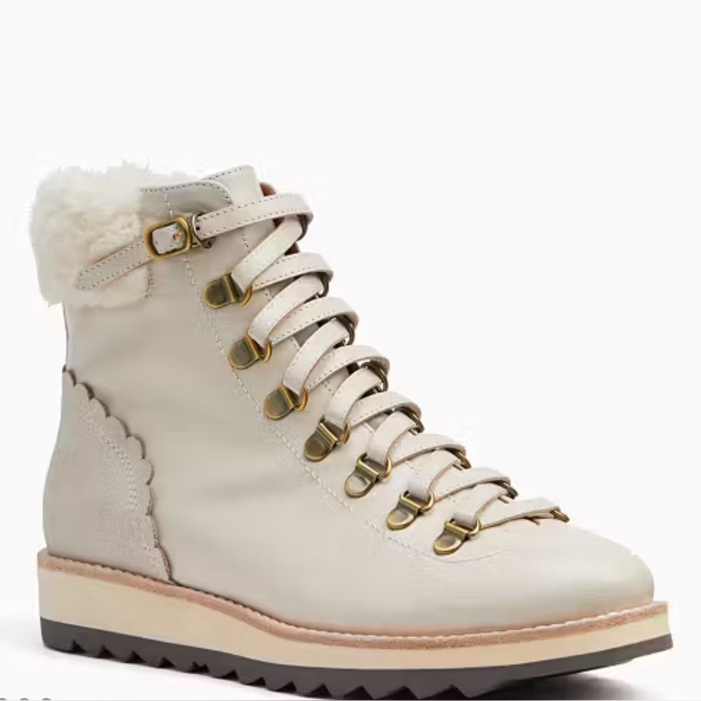 Maira Boots Women's Cream Lace-Up Ankle Boots